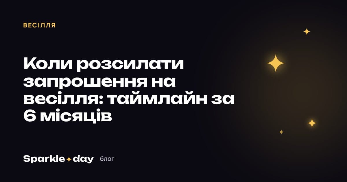 Обкладинка статті: коли розсилати запрошення на весілля — таймлайн за 6 місяців
